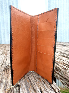 Genuine Leather Hand Carved Western Style Roper Bifold Wallet
