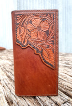 Load image into Gallery viewer, Genuine Leather Hand Carved Western Style Roper Bifold Wallet
