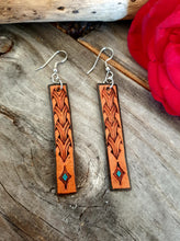 Load image into Gallery viewer, COWGIRL CANDY LEATHER PATTERNED EARRINGS
