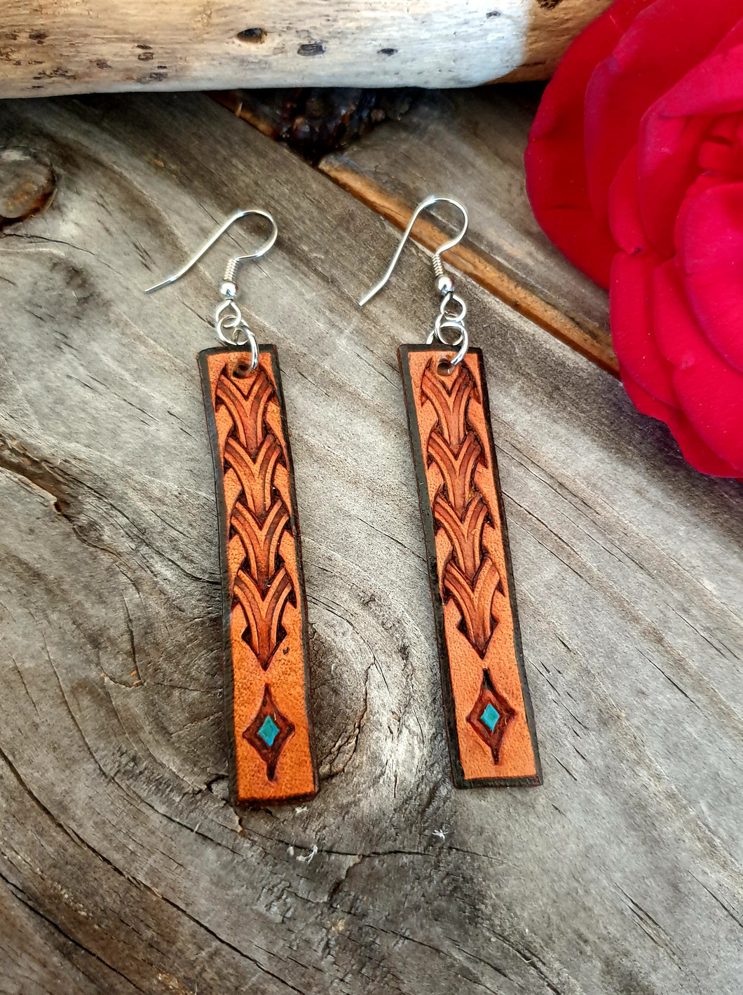 COWGIRL CANDY LEATHER PATTERNED EARRINGS