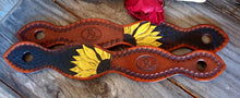 Load image into Gallery viewer, HAND CARVED SLOBBER STRAPS - SUNFLOWERS
