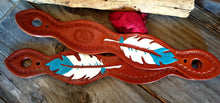 Load image into Gallery viewer, HAND CARVED SLOBBER STRAPS - FEATHERS
