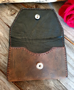 Small Western Card/Cash Wallet with Hair On Hide