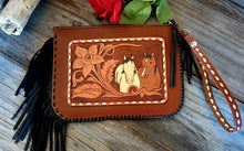 Load image into Gallery viewer, Western Style Hand Carved Fringed Clutch - The Buckskin and The Bay
