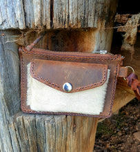 Load image into Gallery viewer, Small Western &#39;Viking Cowgirl&#39; Card/Cash Wallet with Hair On Hide
