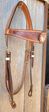 Load image into Gallery viewer, WIDE BUCKAROO STYLE BROWBAND HEADSTALL
