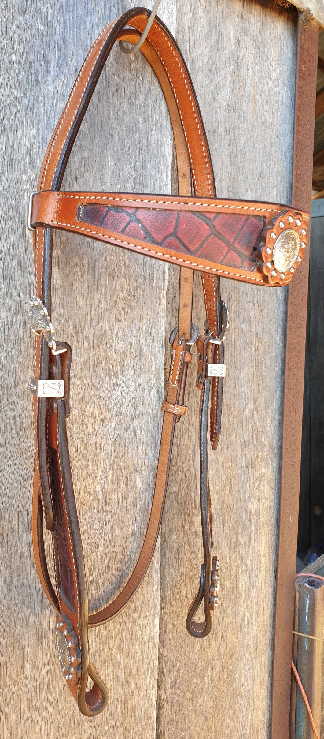 WIDE BUCKAROO STYLE BROWBAND HEADSTALL