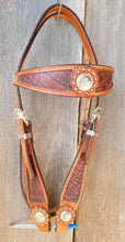 Load image into Gallery viewer, WIDE BUCKAROO STYLE BROWBAND HEADSTALL
