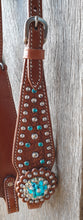 Load image into Gallery viewer, BLUE BLING ONE EARRED HEADSTALL
