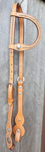 Load image into Gallery viewer, LIGHT TAN ONE EARRED BRIDLE with DECORATIVE RIVETS
