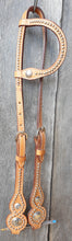 Load image into Gallery viewer, LIGHT TAN ONE EARRED BRIDLE with DECORATIVE RIVETS
