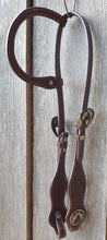 Load image into Gallery viewer, ONE EARRED HEADSTALL with GUN BUCKLES and CONCHOS
