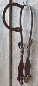 ONE EARRED HEADSTALL with GUN BUCKLES and CONCHOS