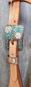 LIGHT TAN with BLUE CRYSTAL CONCHOS