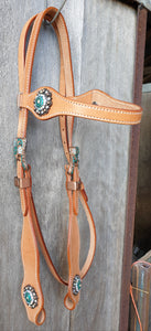 LIGHT TAN with BLUE CRYSTAL CONCHOS