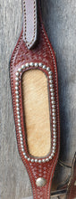 Load image into Gallery viewer, BUCKAROO WIDE BROW and CHEEKS CARAMEL HIDE HEADSTALL
