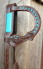 Load image into Gallery viewer, BEADED BUCKSTITCHED ONE EARRED HEADSTALL
