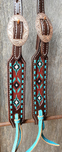 BEADED BUCKSTITCHED ONE EARRED HEADSTALL