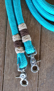 6.5 FT ROPE SPLIT REINS WITH DECORATIVE KNOTS