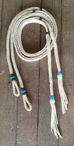 BRAIDED SPLIT REINS WITH DECORATIVE KNOTS and TASSELS