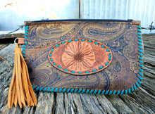 Load image into Gallery viewer, HAND TOOLED LACED CLUTCH
