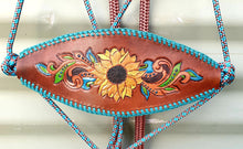 Load image into Gallery viewer, BRONC NOSE HALTER and LEAD SET -  Large Sunflower Scroll 003
