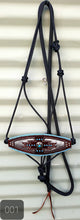 Load image into Gallery viewer, BRONC NOSE HALTER and LEAD SET -  Black/Blue Native 001
