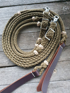 BRAIDED PERFORMANCE REINS with DECORATIVE KNOTS