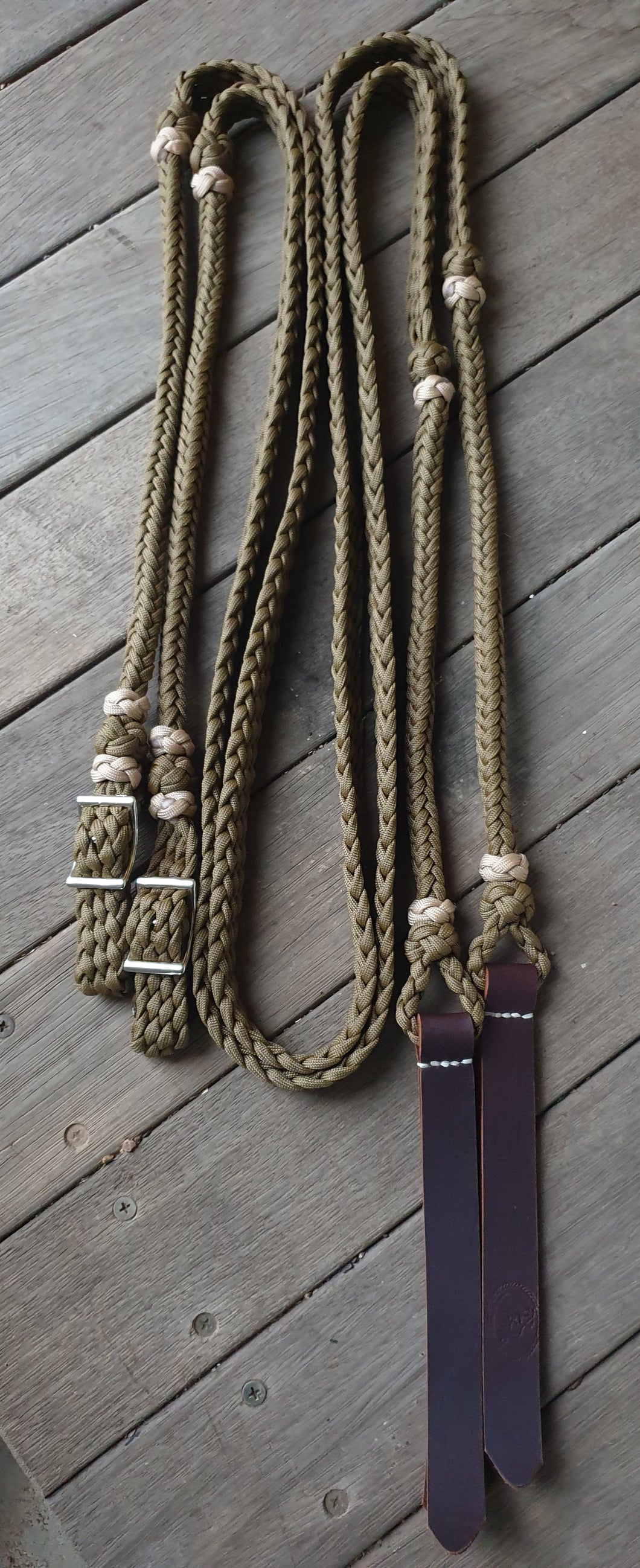 BRAIDED PERFORMANCE REINS with DECORATIVE KNOTS
