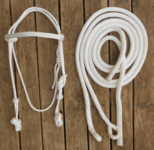 Load image into Gallery viewer, KNOTTED BRIDLE and 6 FT SPLIT REINS
